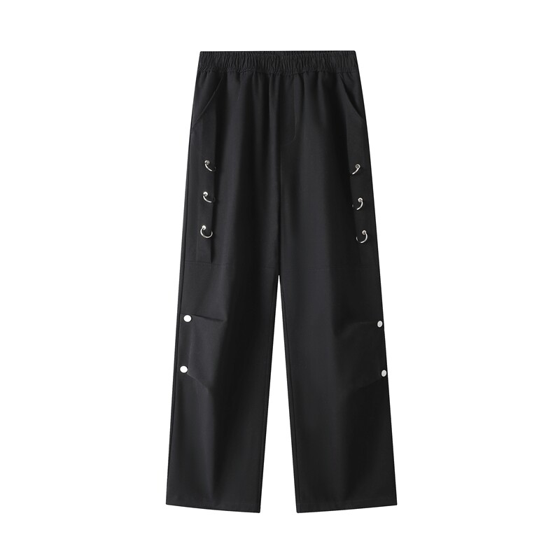 金属扣工装裤C5360-TP65控价88春季新品高街宽松女休闲长裤男,男装休闲裤,电商A102-1