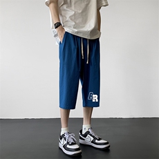 冰丝七分裤男大码速干短裤男五分裤黑地板风格QK72369-P25，男装休闲裤，电商A040