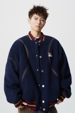 美式旗帜字母刺绣大码S-2XL夹棉聚酯纤维棒球棉衣男78156P148，男装棉衣，星座227-7