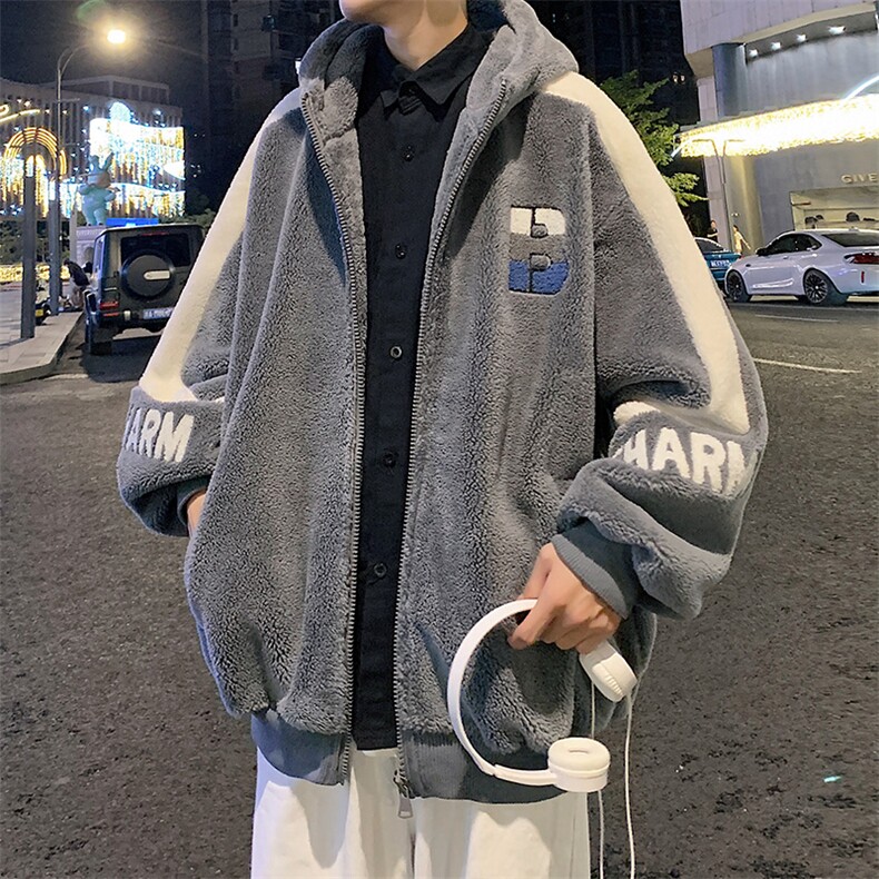 冬装加绒加厚保暖棉衣毛巾绣羊羔绒连帽外套男女919-P110控价158,男装棉衣,电商A441-1