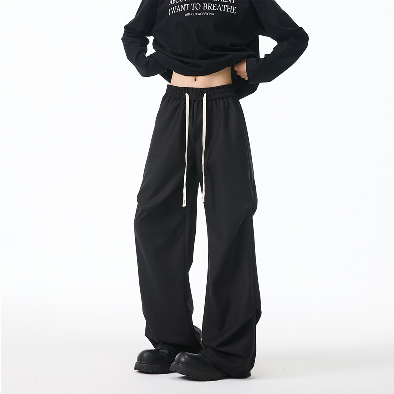抖音品质春季新款潮流褶皱宽松百搭西裤B315-K25721-特p30控58,男装休闲裤,电商B315