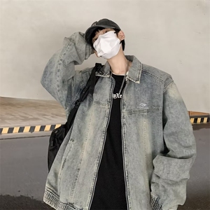 设计感水洗刺绣字母休闲春秋百搭情侣流行男女翻领潮外套-WT1278图片
