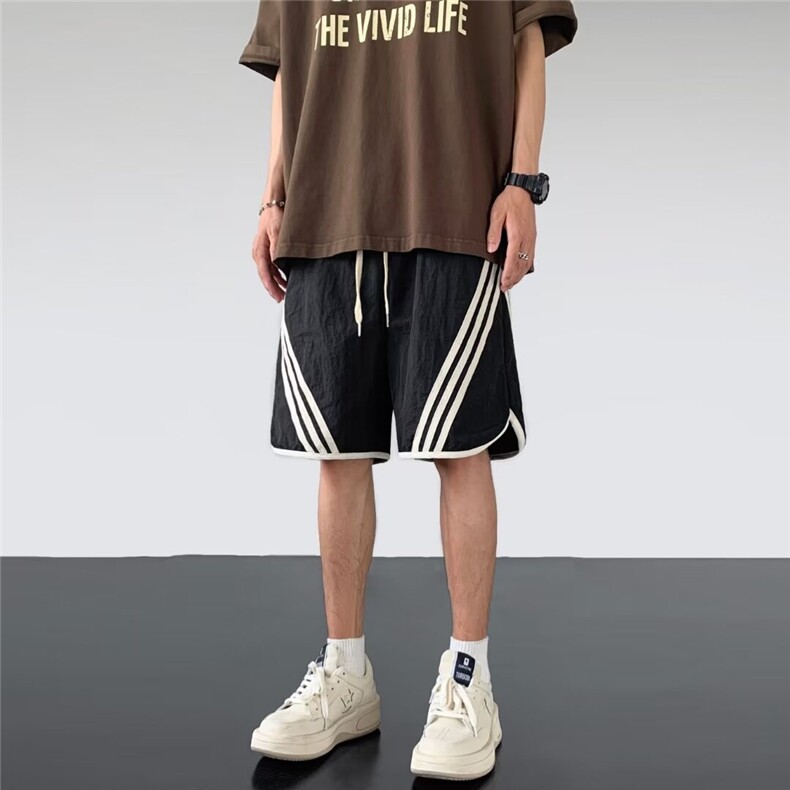 美式复古青少年短裤夏季男2024新款冰丝休闲五分裤潮牌速干伞兵裤,男装牛仔裤,星座410-7