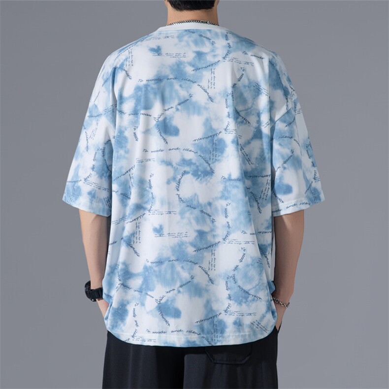 2025夏季新款无影墙大码冰丝圆领短袖T恤M-5XHT25534-特P25,男装T恤,电商A022