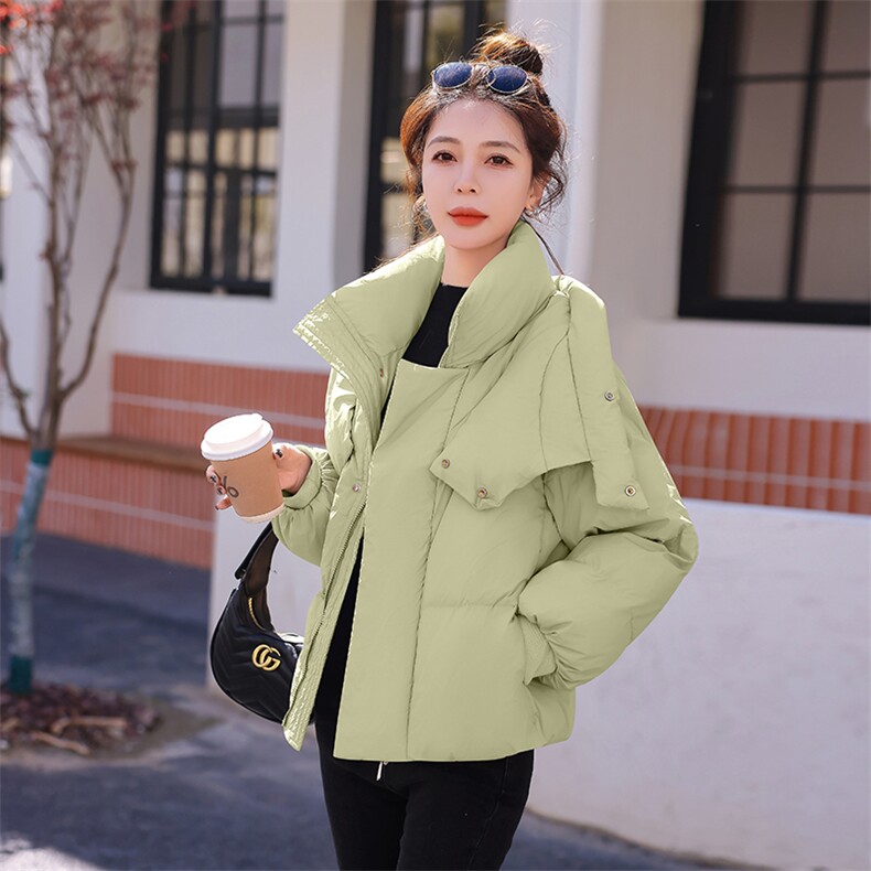 羽绒棉棉服女2024年冬季新款女装时尚休闲韩版连帽立领加厚棉服,女装棉衣/棉服,时尚俏佳人