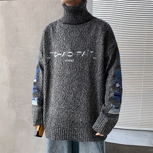 ！冬季加厚男士高领毛衣潮牌百搭学生保暖针织衫毛线GM606P60图片