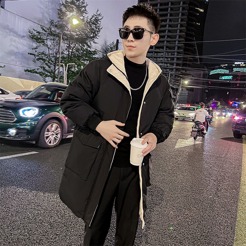 社会小伙中长裤男棉衣加厚连帽冬季棉服潮款棉袄A266-WMY2112-P85,男装棉衣,电商A266