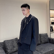 新款青年休闲炸街西服潮流设计感通勤职业风外套男A345-252-P135，男装西服，电商A345