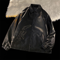 外套美式棒球服vintage机车皮衣夹克男秋冬A436-970-P110控价158，男装夹克，电商A436