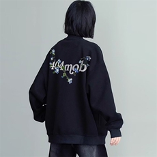 小花刺绣棒球服男女秋季新款宽松bf美式复古情侣夹克HH8147P74，男装夹克，星座1013-5