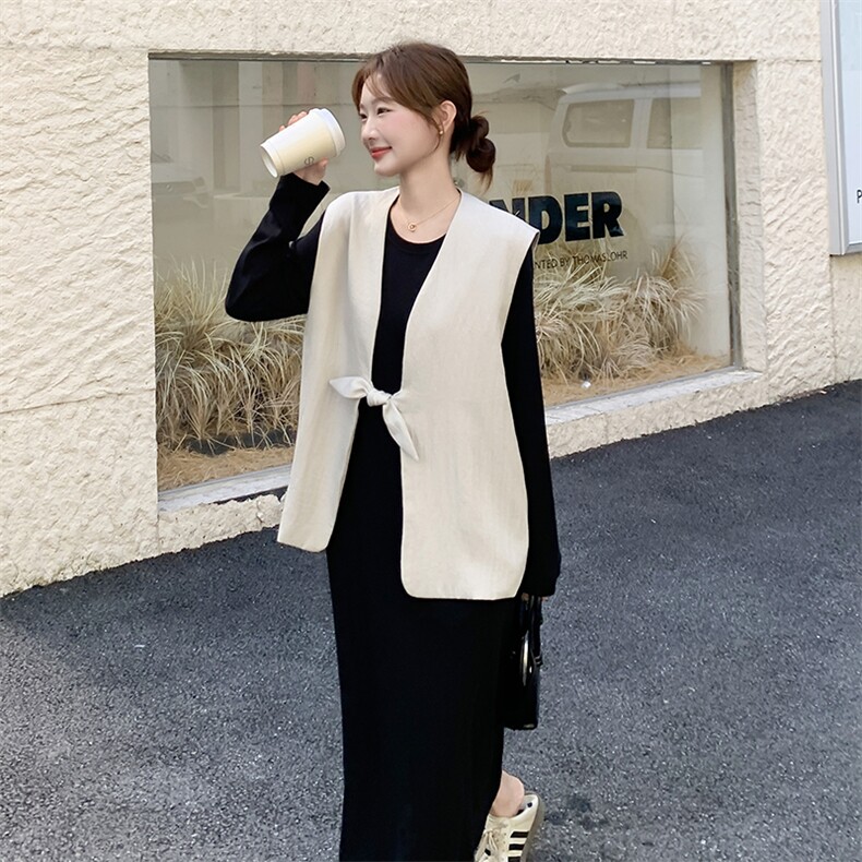 法式马甲黑色连衣裙套装女2025秋新款高级感圆领长袖卫衣裙两件套,女装套装/套裙,2C255