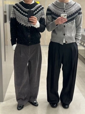 现货~秋冬情侣星空费尔岛开衫针织毛衣外套MY2583批68，男装针织衫/毛衣，星座1411A-6