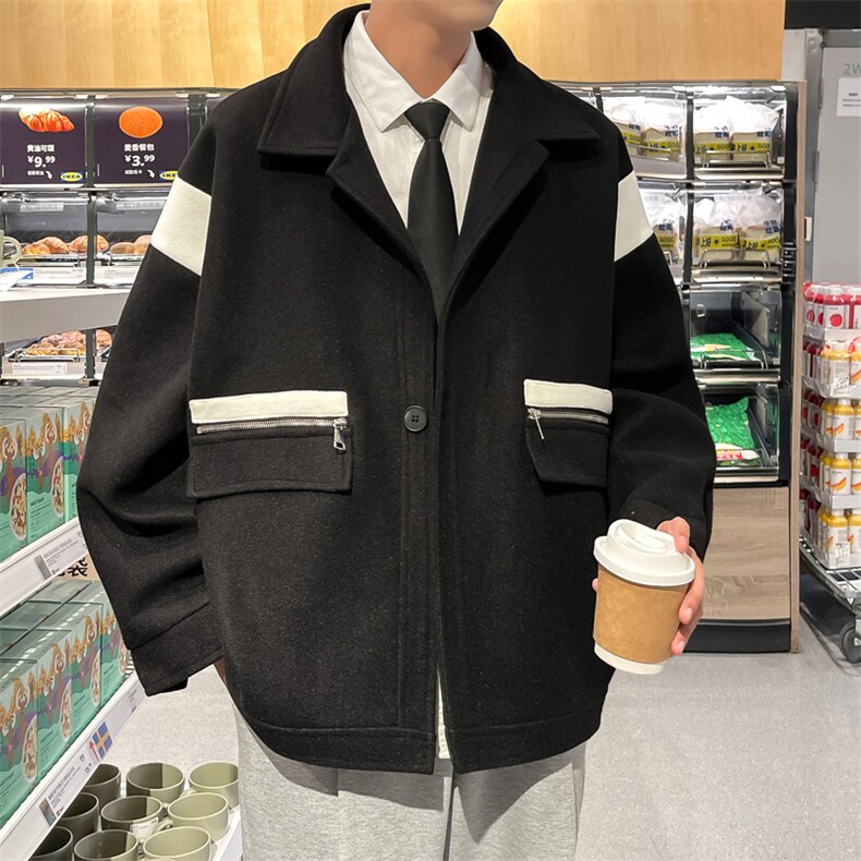 男装呢料大衣2026秋冬季新款毛呢大衣男生外套XZ514-2-F602-P115,男装毛呢大衣,星座514-2(原B239)