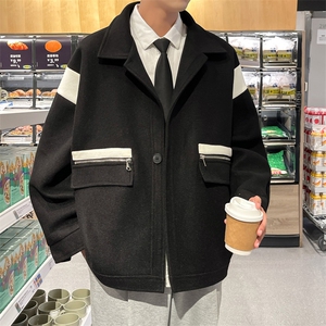 男装呢料大衣2026秋冬季新款毛呢大衣男生外套XZ514-2-F602-P115,男生潮流穿搭江浙沪图片