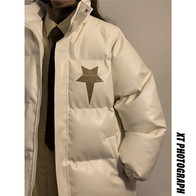 1中性风鳄鱼纹印花字母设计大码M-5XL潮流棉衣男MY77730P128控168，男装棉衣，星座226-2