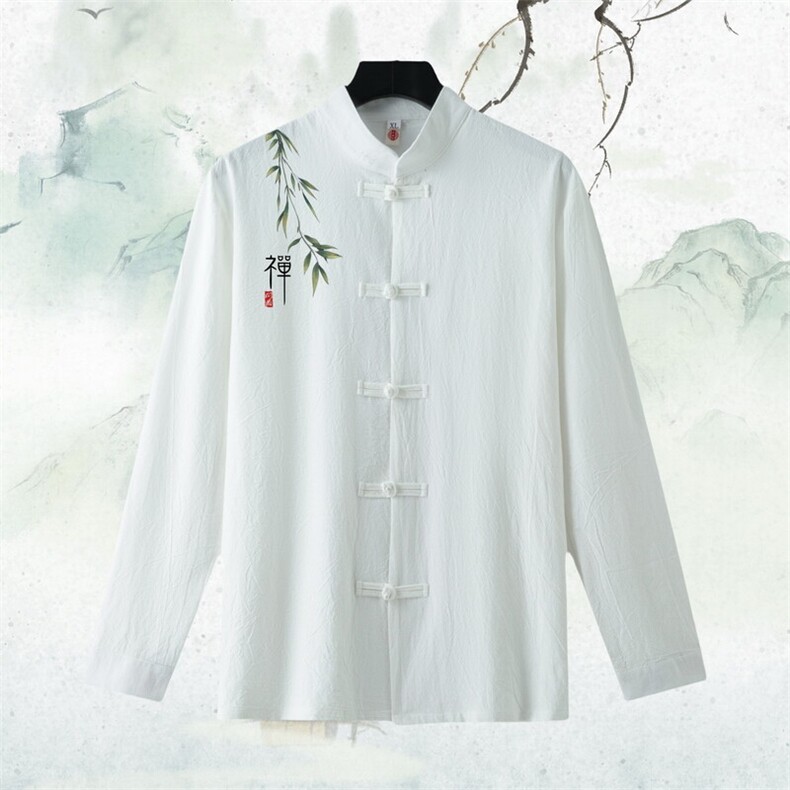 男士衬衫长袖衬衣盘扣立领唐装风XZ1512-71614-P40,男装衬衫,星座1512