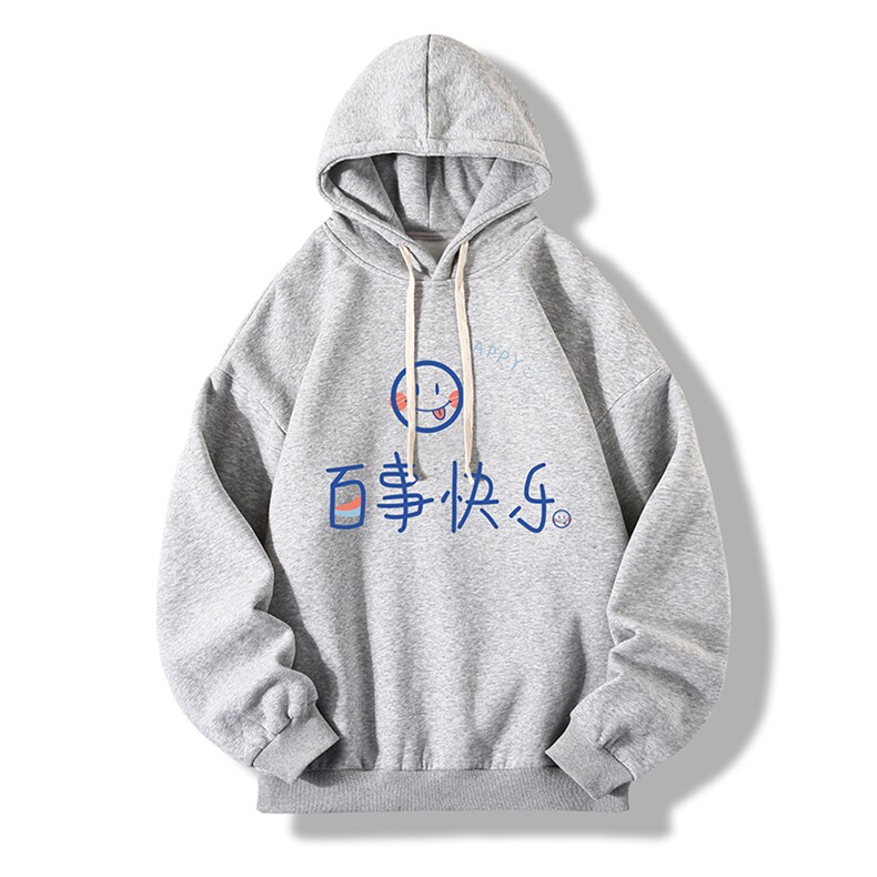 WY2183-P35加绒款-P40纯棉连帽卫衣男大码运动帽衫宽松薄,男装卫衣,电商A040