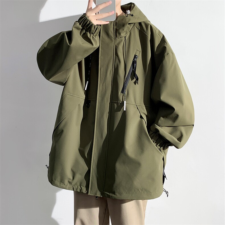 春秋新款男士宽松工装连帽夹克防风防水冲锋衣JK8303-P65,男装夹克,电商B306