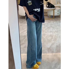 小众设计感2025秋季新款今年流行高腰宽松直筒弯刀窄版牛仔裤，男装牛仔裤，星座218-8