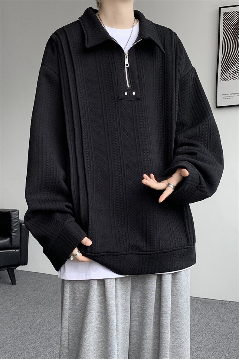 现货WY10167-特P45控88新款高品质大码百搭宽松半拉链卫衣男,男装卫衣,电商A059