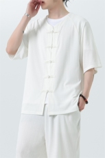 2025夏季新款风男装汉服盘扣新中式开衫唐装纹路衬衫C101-P45，男装衬衫，电商B277(原6028)