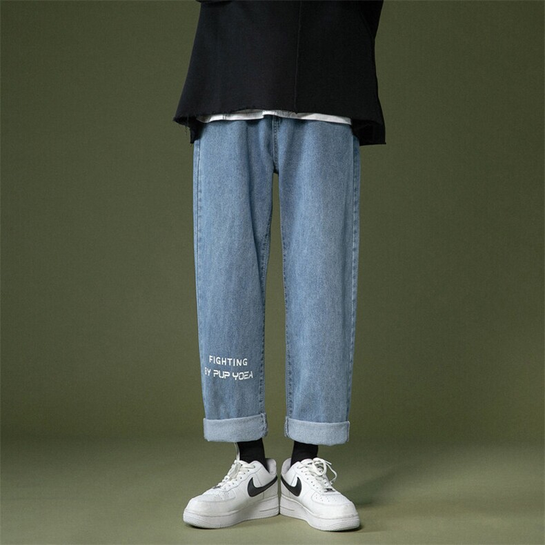 k715-p45-控58美式中性高阶港风中性ins宽松大码肥仔破洞牛仔裤,男装牛仔裤,星座116
