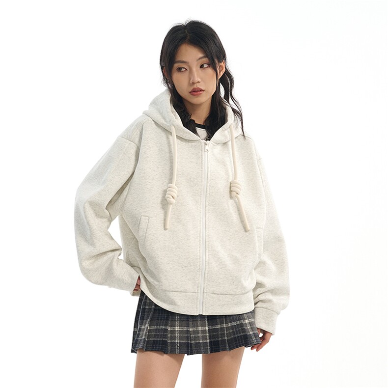 华棉450克W9871-特P72连帽开衫卫衣男女同款高街开衫卫衣短款帽衫,男装卫衣,电商D310B