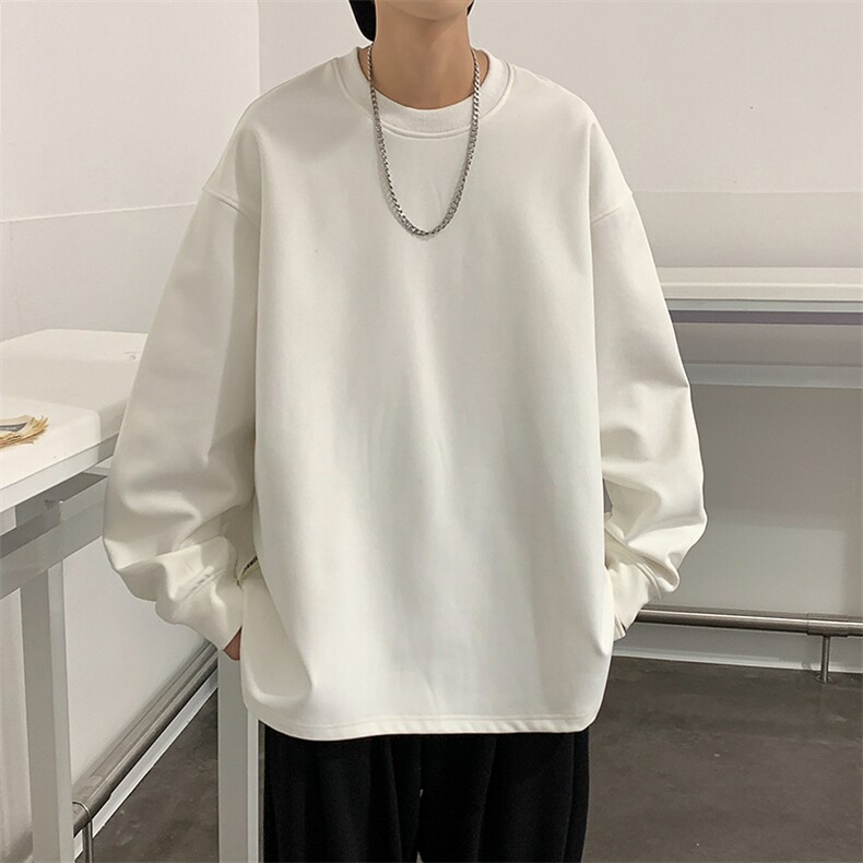 2025春秋新款圆领重磅大码男潮ins开叉宽松卫衣W2259-P48,男装卫衣,星座109