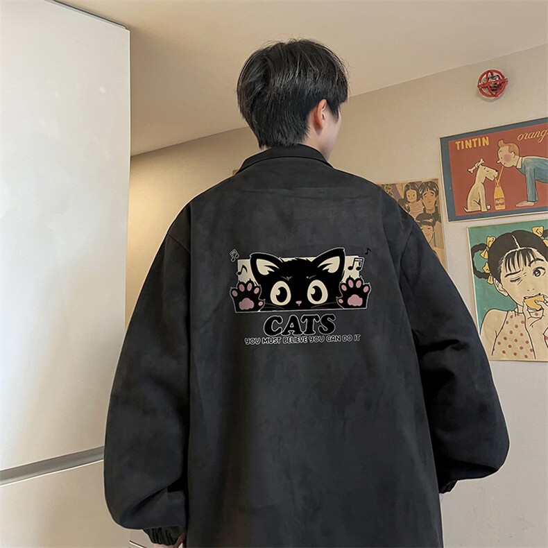 麂皮绒夹克男大码立领褂子外套JK85389-P68加绒款-P78,男装夹克,电商A040