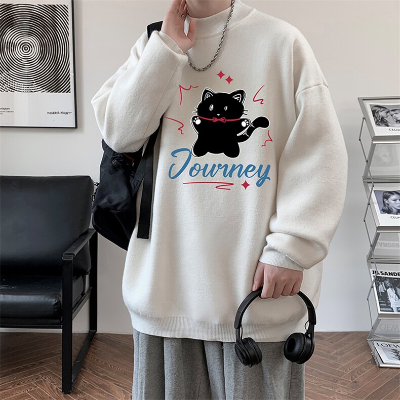 8XL半高领毛衣男大码胖子针织衫毛线衣M18412-P45加绒款-P65,男装针织衫/毛衣,电商A040