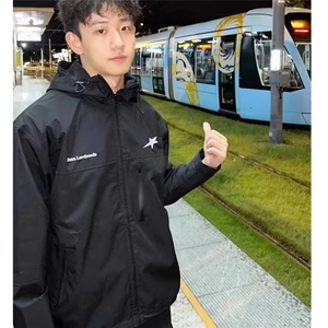 美式机能风连帽冲锋衣外套潮牌户外防水登山服飞行员夹克JKV42图片