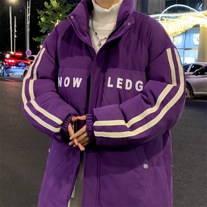 M2359-P105 L-9XL冬季新款大码立领vibe潮牌棉衣面包服图片