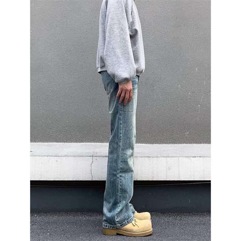 1506-1/KG9141半松紧/P48复古做旧水洗牛仔裤男潮修身直筒闪电纹,男装牛仔裤,星座1506-1