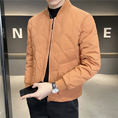 男士羽绒服2023冬季新款韩版休闲棒球领轻薄保暖外套8070-P160，男装羽绒服，电商A413