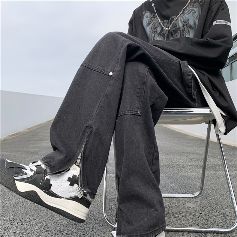 春款复古水洗宽松牛仔裤男宽松直筒牛仔裤N01623-P55,男装牛仔裤,星座308B-1