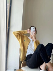 春秋新款针织开衫女宽松短款外套针织衫韩版百搭洋气，女装针织衫/毛衣，半城羊绒