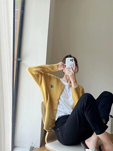 春秋新款针织开衫女宽松短款外套针织衫韩版百搭洋气图片