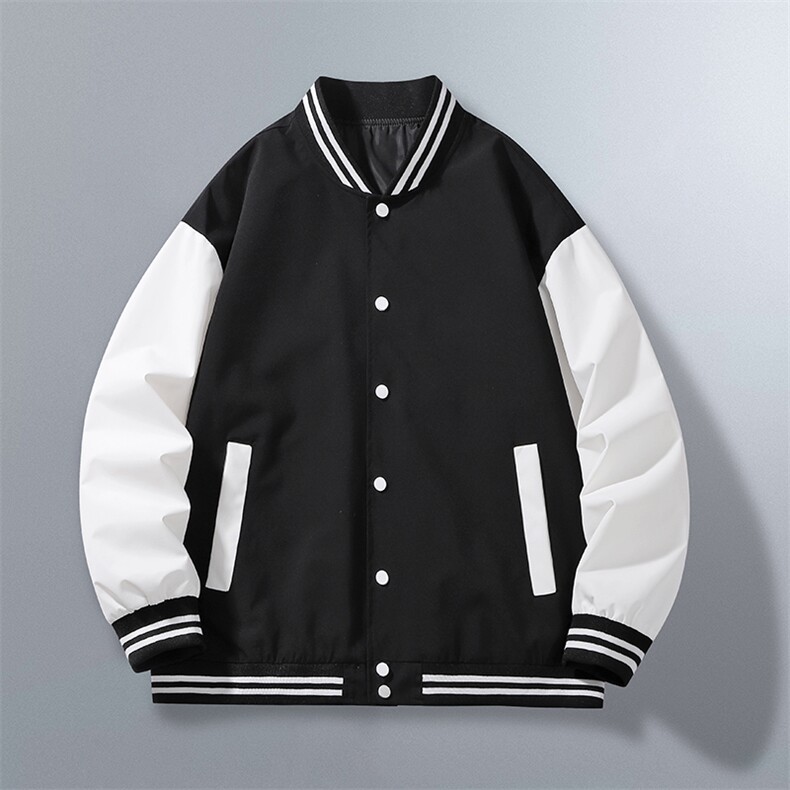 棒球服外套立领落肩撞色男女潮流学院风春秋款拼接上衣258-P40,女装短外套,星座1403A