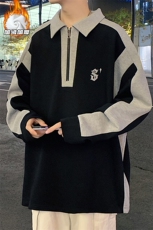 2024HT23018加绒外景大码翻领印花长袖T恤M-5XHT23832-P60，男装T恤，电商A022