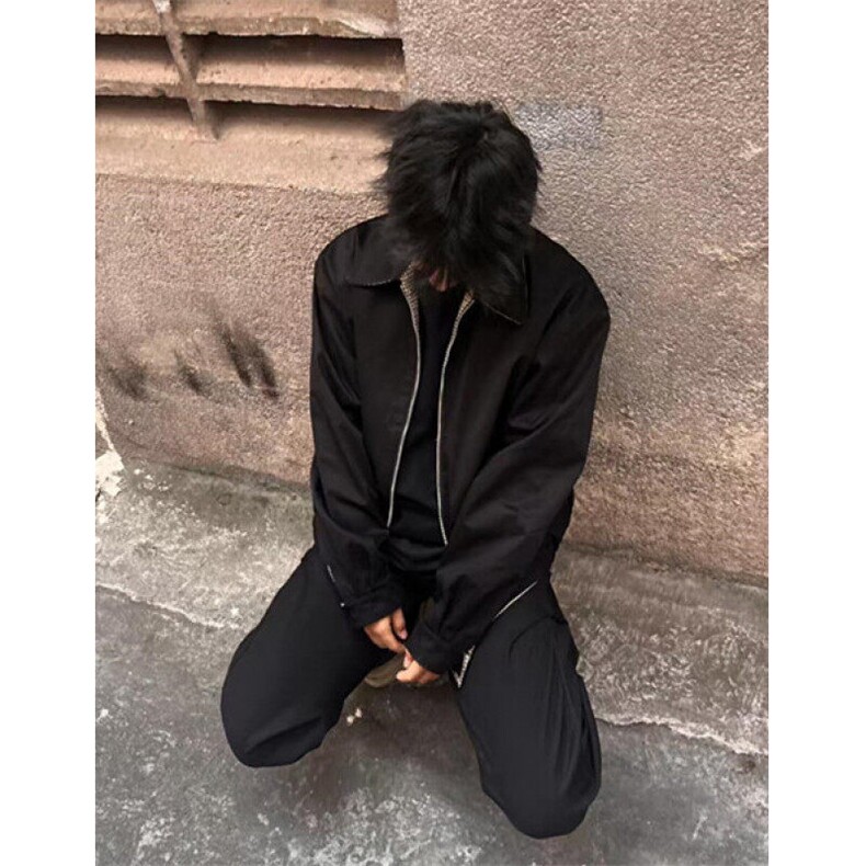 春秋双面穿格子外套男翻领休闲学生痞帅运动正反两穿夹克JK955,男装夹克,星座1116A（原606A-3）