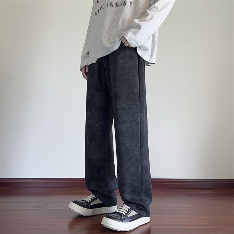 秋季新款休闲裤男宽松扎染直筒裤拖地卫裤K786-P45控68,男装休闲裤,星座209-2