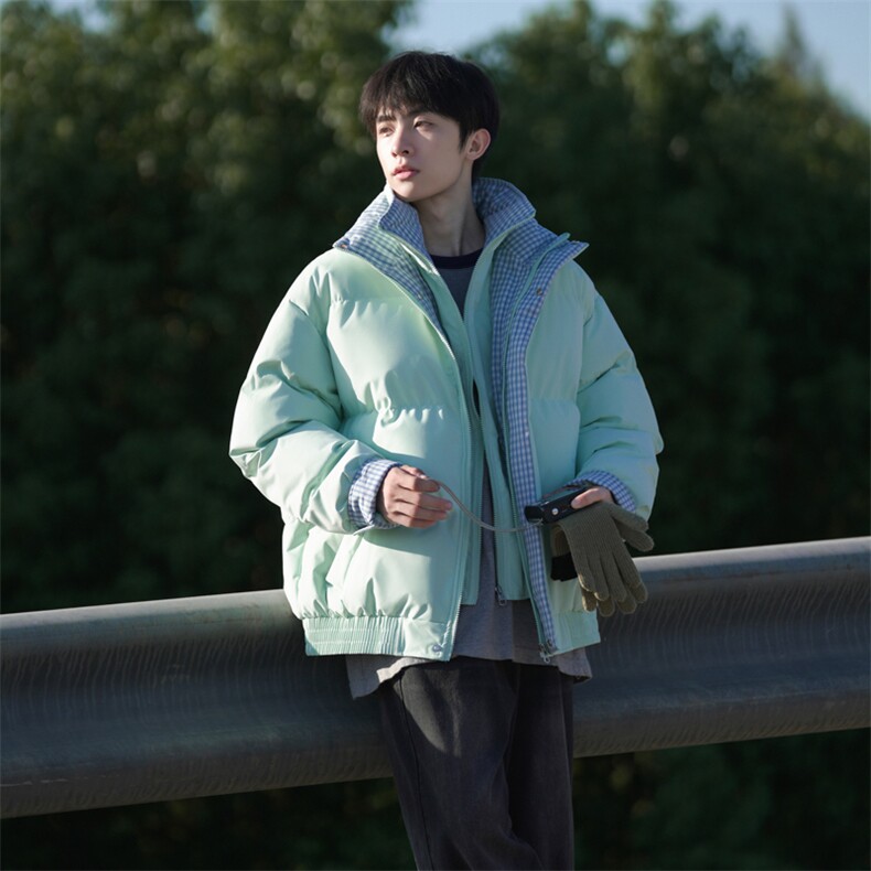 冬季新品得物美式潮流高品质格子加绒加厚棉衣外套棉服MY5566-P88,男装棉衣,星座610B-1