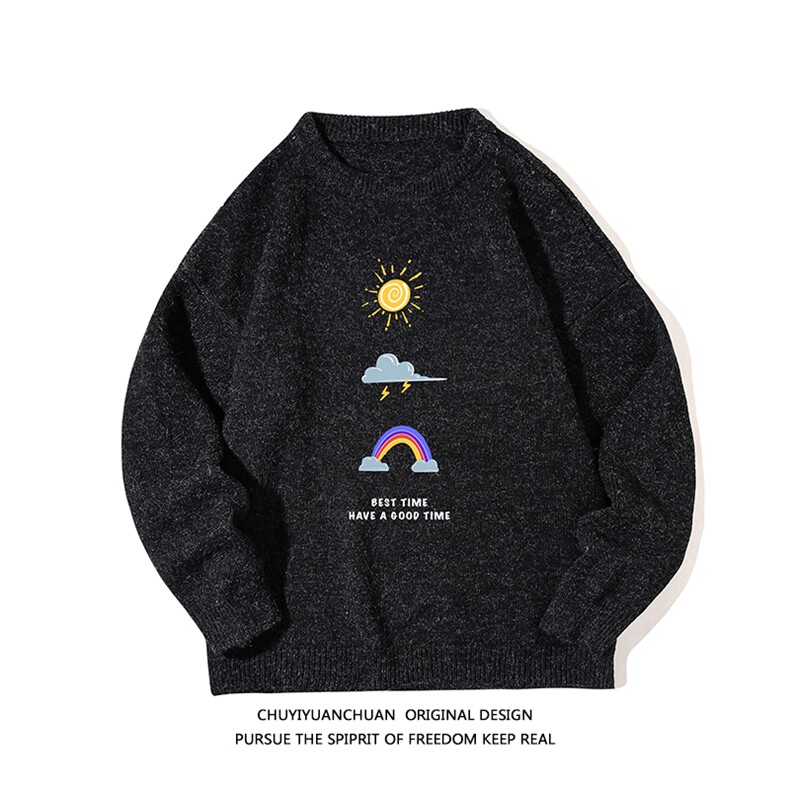 加厚加绒毛衣男大码毛线衣男针织衫M19141-P45加绒款-P65白底,男装针织衫/毛衣,电商A040A