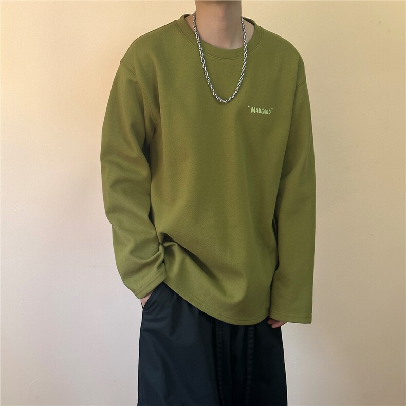 现货重磅加厚中性长袖T恤卫衣男立秋潮牌上衣A351-AT2513-P50,男装T恤,电商A351