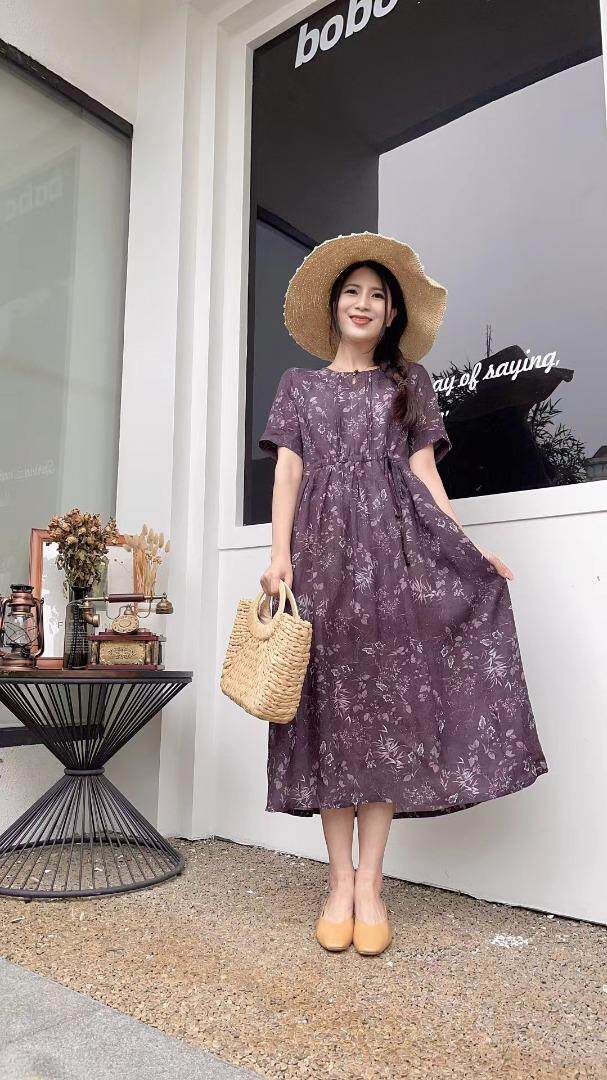 纯苎连衣裙小衫裤子 时尚风巜川哲 风淑女风休闲风，女装连衣裙，川哲