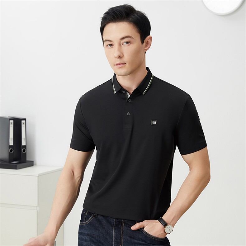 夏季新款短袖男装T恤时尚休闲纯色百搭翻领弹力Polo衫男半袖潮,男装T恤,电商B212（原钱塘6029）