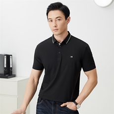 夏季新款短袖男装T恤时尚休闲纯色百搭翻领弹力Polo衫男半袖潮，男装T恤，电商B212（原钱塘6029）