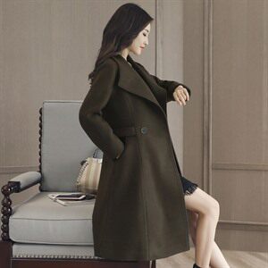 毛呢外套 纯色 修身 显瘦 优雅 可爱 唯美 气质 长袖 中长款 口袋 时尚 2020年冬季,女装毛呢外套,笃写