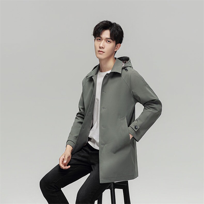 V3160钱塘2020-3秋季新款男士中长款连帽时尚夹克潮流外套P155,男装夹克,钱塘207-3