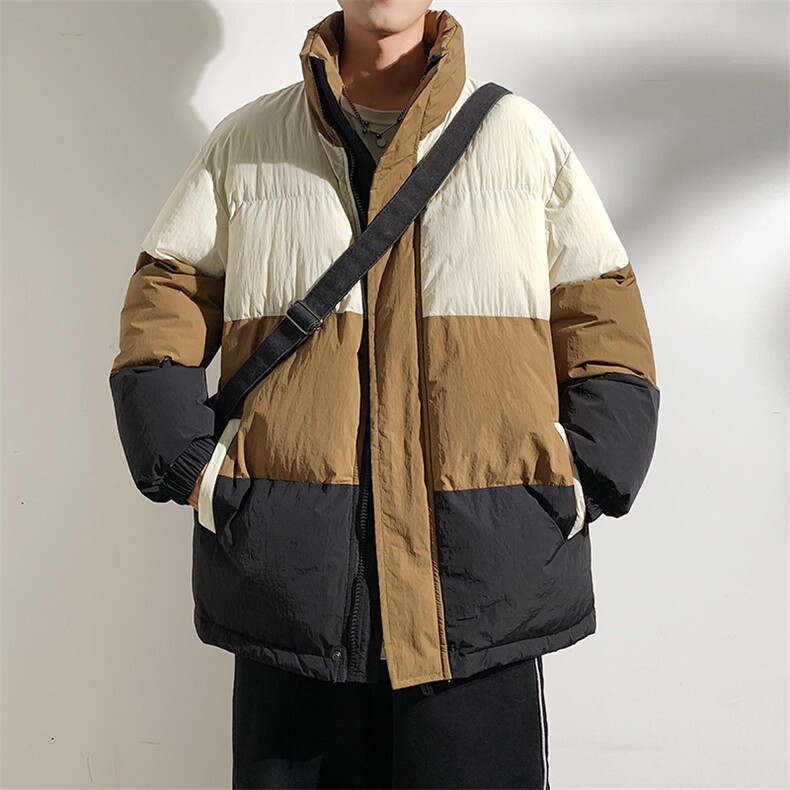 港风2025新品冬季宽松情侣装撞色棉衣棉服冬装加厚外套D007-P90,男装棉衣,星座717